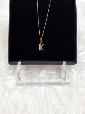 10KT Gold Letter K Pendant Necklace - Personalized Initial Jewelry